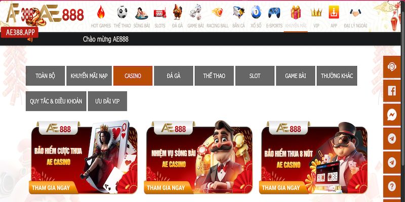 Thông tin chi tiết về AE388 bảo hiểm thua cược casino